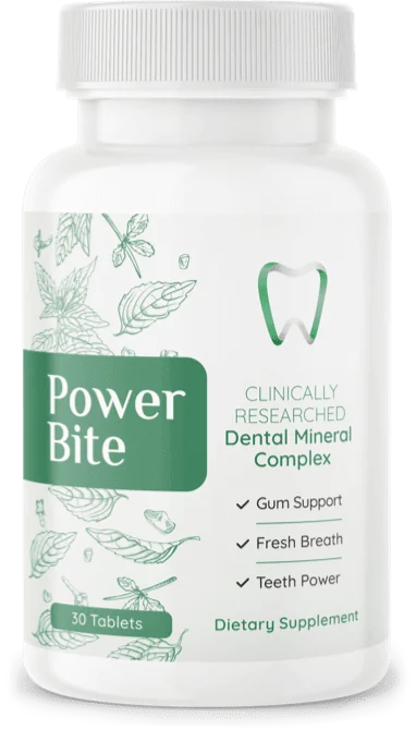 Power Bite oral health support candy bottle
